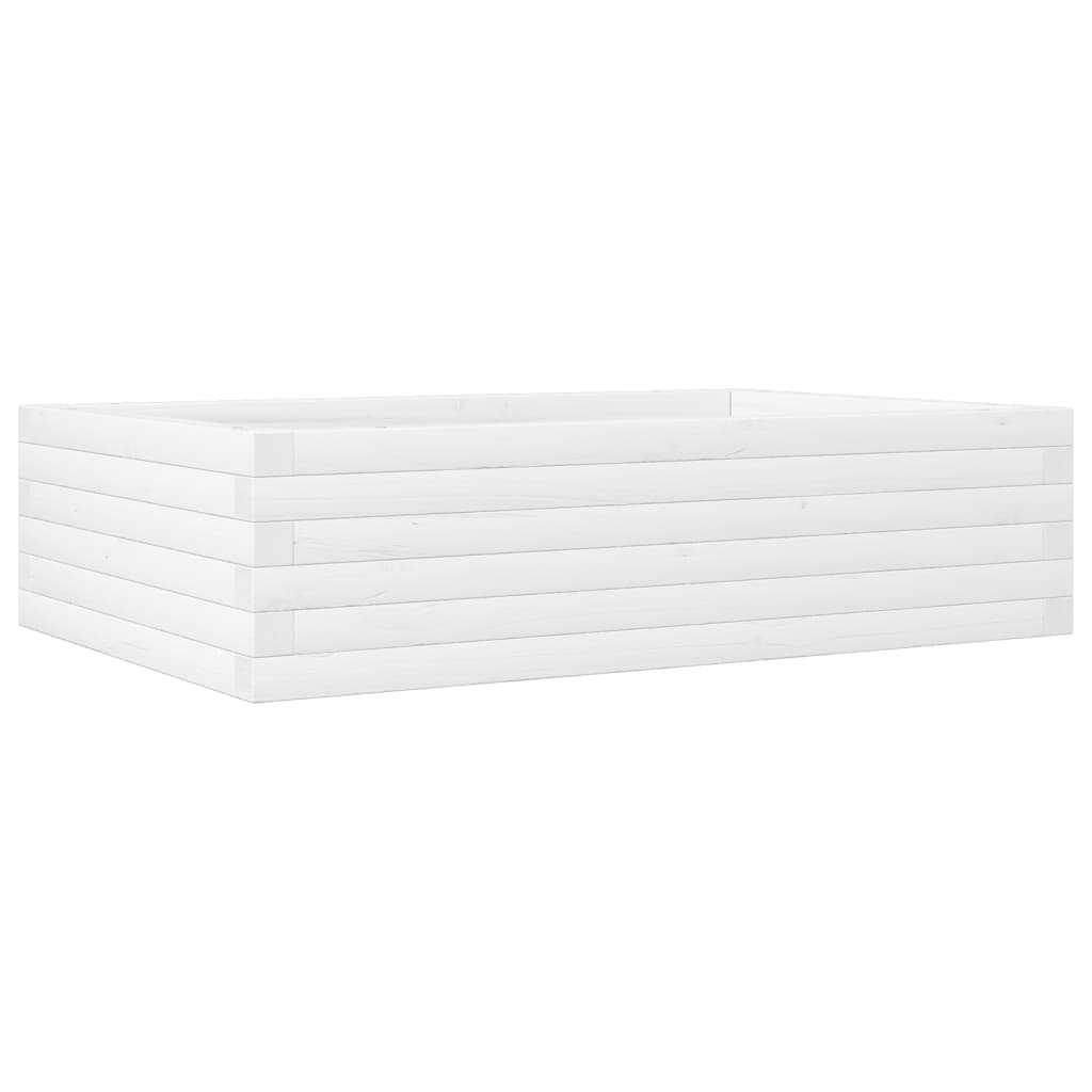 Jardinera De Madera Maciza De Pino Blanco 90x60x23 Cm_0