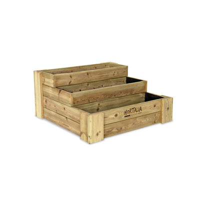 Cajón De Cultivo Madera Tratada Exterior Hortalia Box Stairs 80 80x80x40 Cm_0