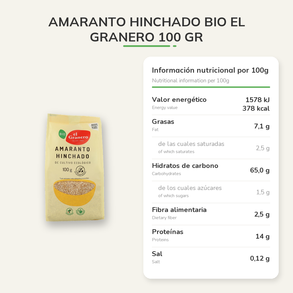 Información nutricional