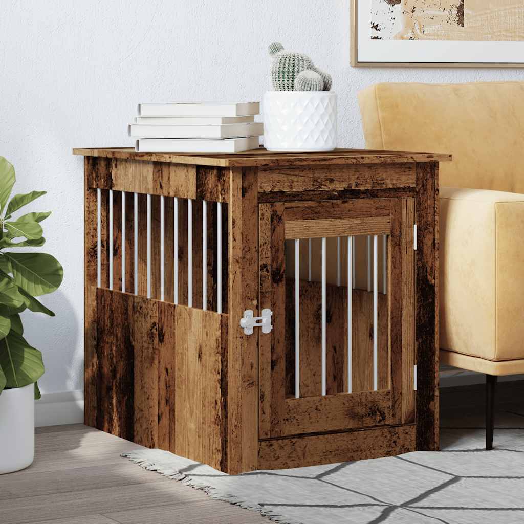 Jaula Para Perros Madera De Ingeniería Madera Vieja 55x75x65 Cm_2
