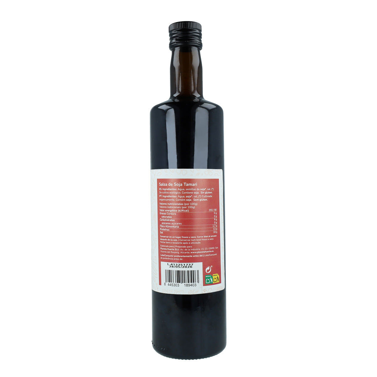 Pack 6x Salsa de soja Tamari ECO Planeta Huerto 750 ml