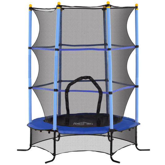 Cama Elástica Infantil Homcom Acero, Pp Azul Y Negro 163x163x190 Cm_0