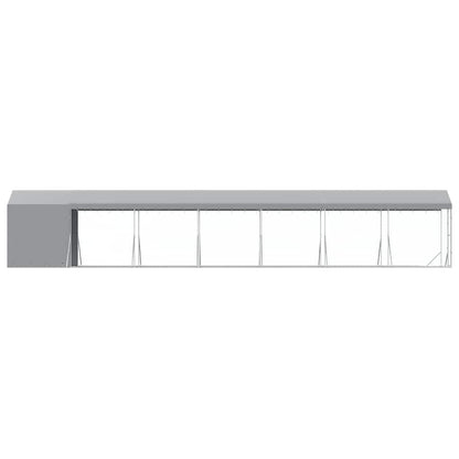 Perrera De Exterior Con Toldo Acero Galvanizado Plata 2x14x2,5m_5