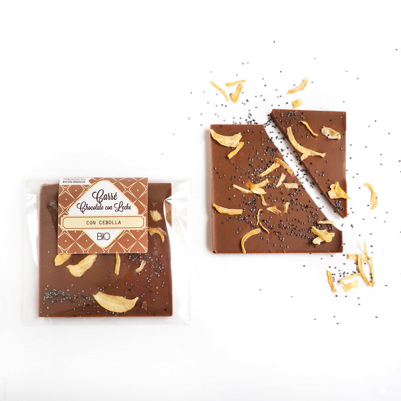 Carré Bio de chocolate con leche con cebolla y semillas de amapola_0