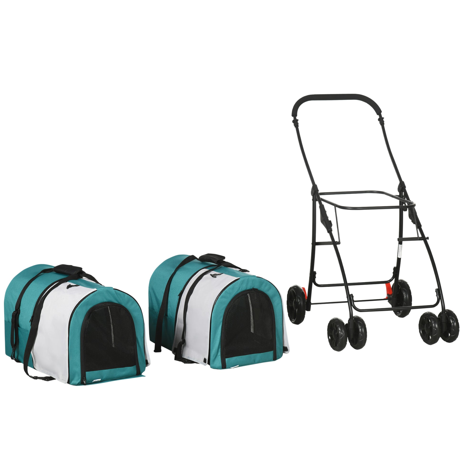 Pawhut Cochecito Doble Para Perros Plegable Con 2 Transportines 66x50x98 Cm_4