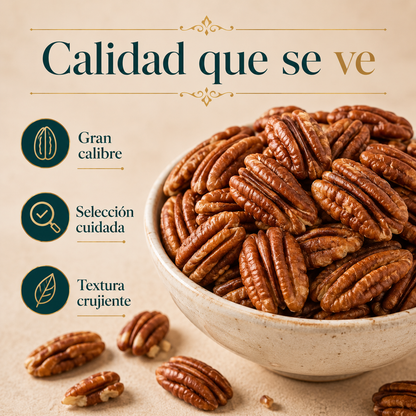 Mitades De Nuez Pecana Mantecosa - Envasadas Al Vacío - 600g | Fruto Seco Ecológico Premium, Snack Vegano Natural_4