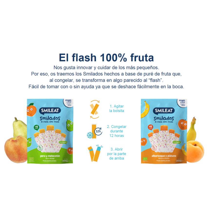 Pack Mix SMILADOS helados flash infantiles 100% fruta BIO Smileat 3 uds de 250 g
