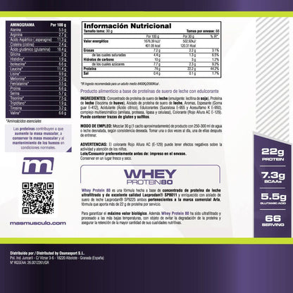 Whey Protein80 - 2 Kg - Fresa Banana - Aumenta La Masa Muscular - Masmusculo_4