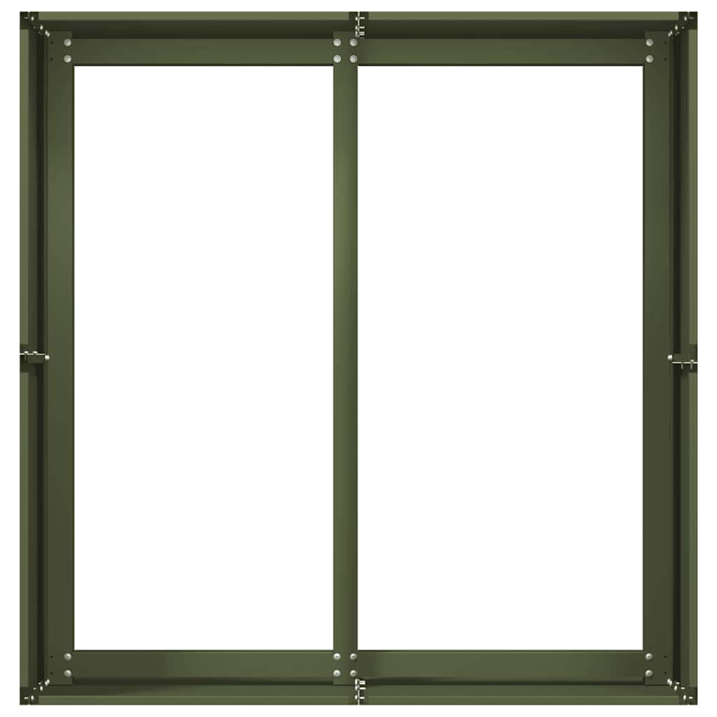 Jardinera De Acero Laminado En Frío Verde Oliva 80x80x40 Cm_4