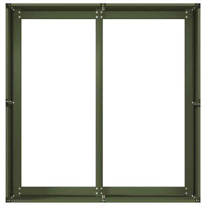 Jardinera De Acero Laminado En Frío Verde Oliva 80x80x40 Cm_4