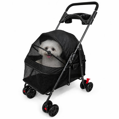 Carrito Plegable Mascotas 97x69x49cm Nyana Pets | 4 Ruedas Freno | Carro Para Perro O Gato | Transportin Para 18kg_4