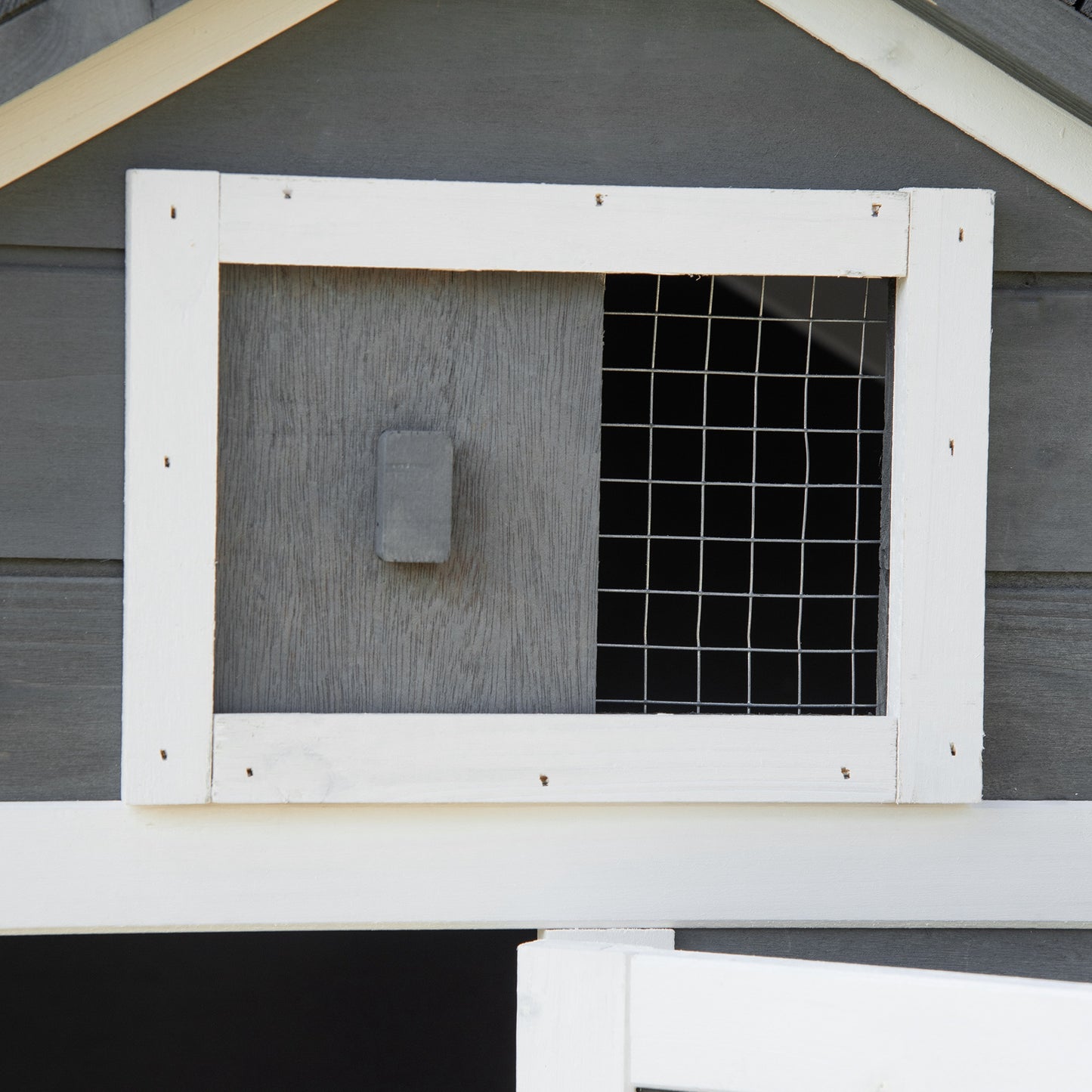 Pawhut Gallinero De Madera Para Exterior Corrales Alambre 150,5x54x87cm Gris_3