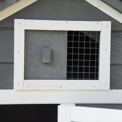 Pawhut Gallinero De Madera Para Exterior Corrales Alambre 150,5x54x87cm Gris_3