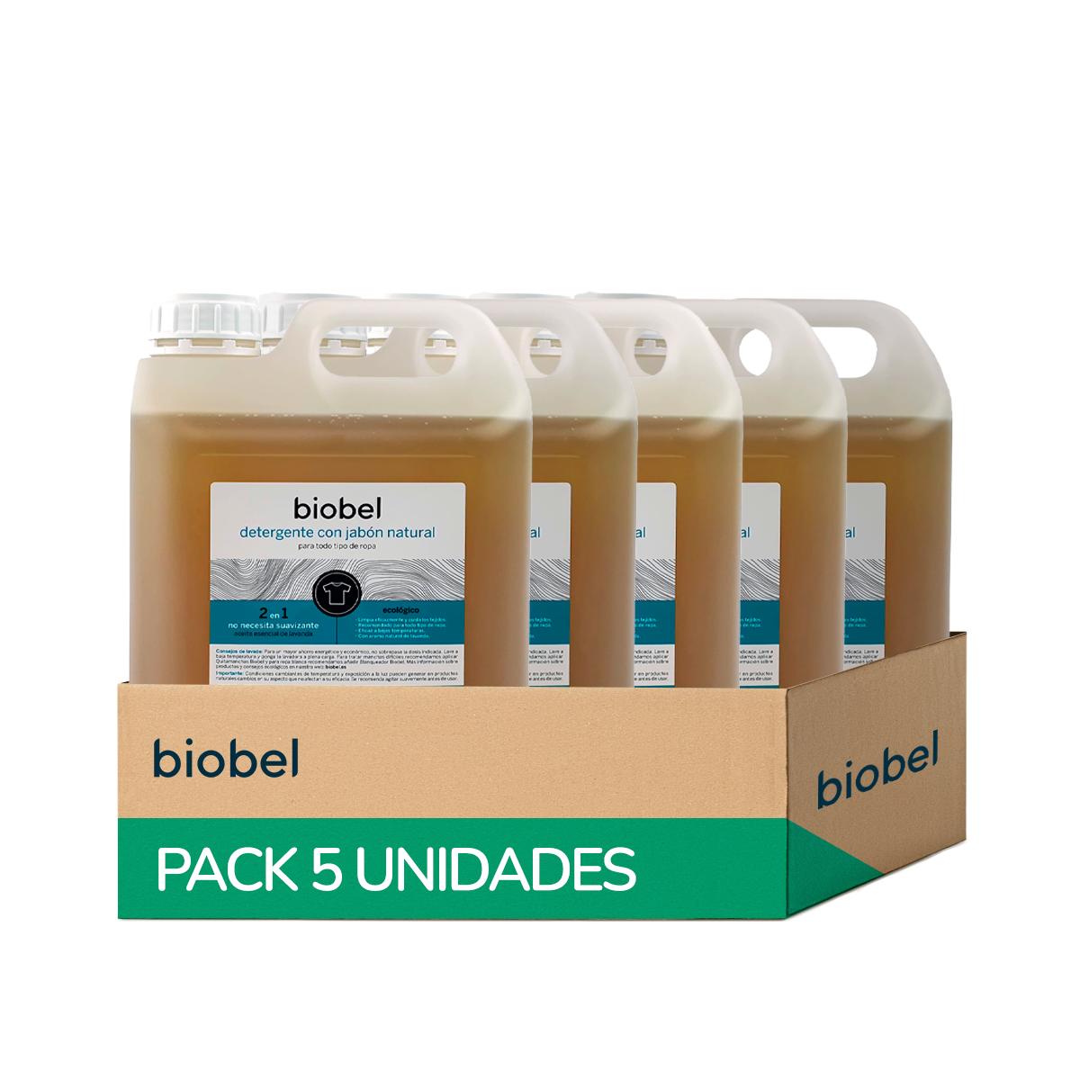 Pack 5 unidades detergente líquido BioBel 5 litros