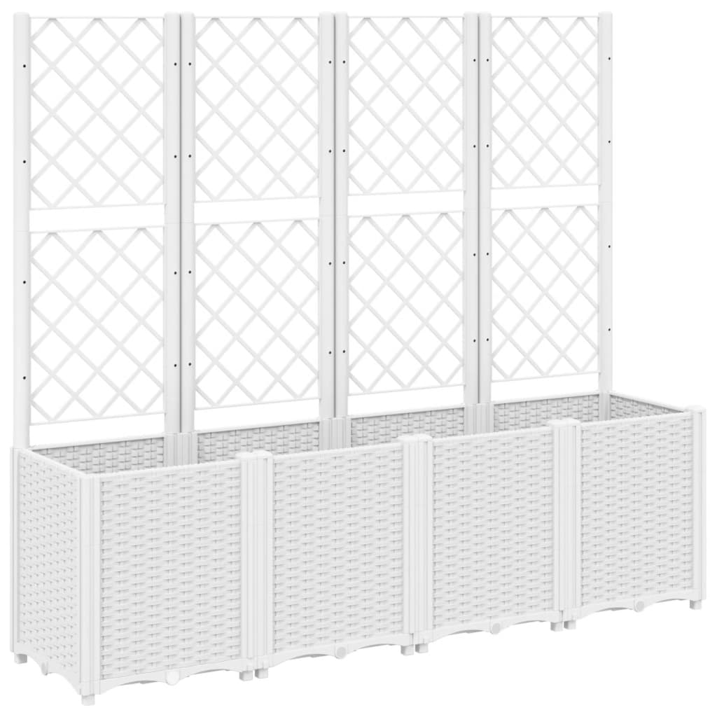 Jardinera Con Enrejado Pp Blanco 160x40x140 Cm_0