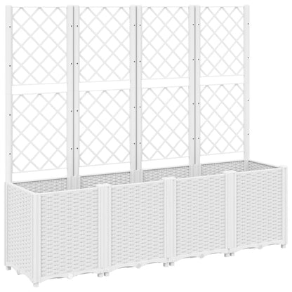 Jardinera Con Enrejado Pp Blanco 160x40x140 Cm_0