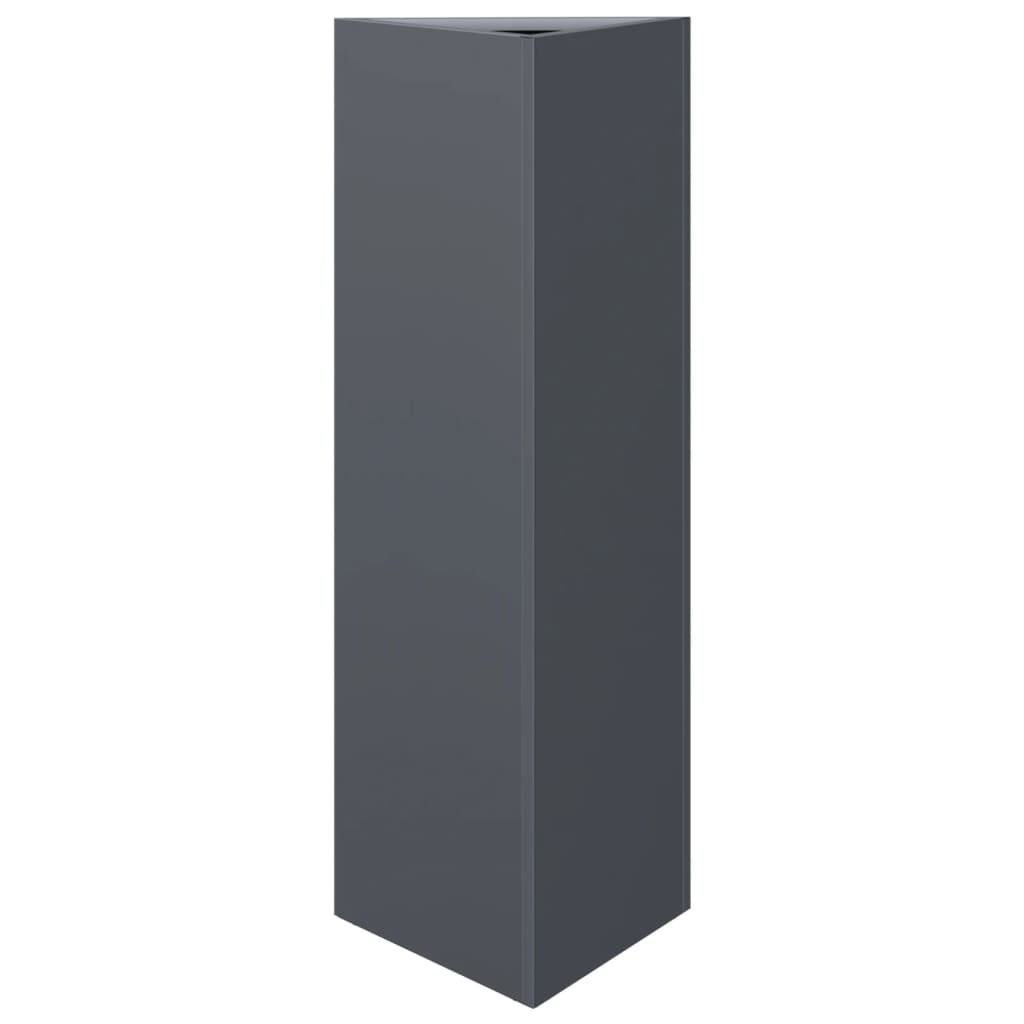 Jardinera Triangular Acero Gris Antracita 30x26x75 Cm_0