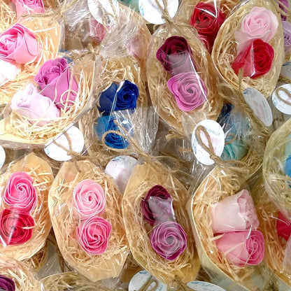 25 Barcas Con Flores Para Regalo Invitados (rosa) - Rosas De Jabón Para Baño Aromático. Detalle Original Para Eventos_5
