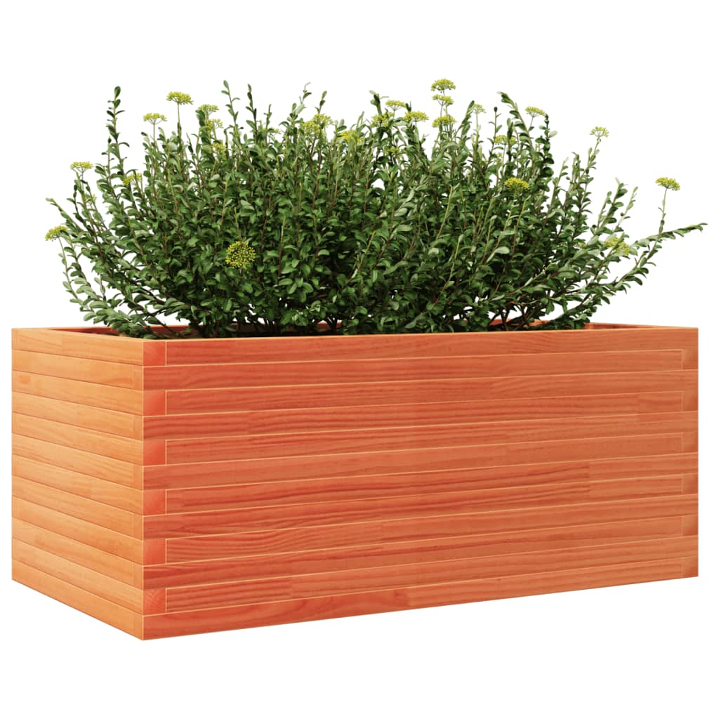 Jardinera De Madera Maciza De Pino Marrón Cera 110x60x46 Cm_3