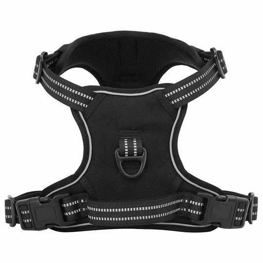 Arnés Para Perros Con Correa Y Collar Ajustable Negro M_0