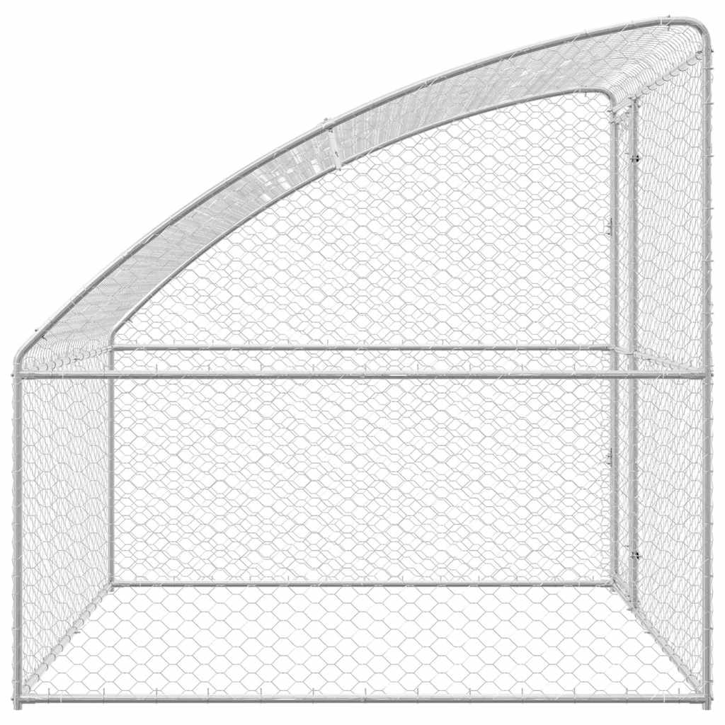 Refugio Para Perros Plateado 2 X 2 X 2 M Acero Galvanizado_4