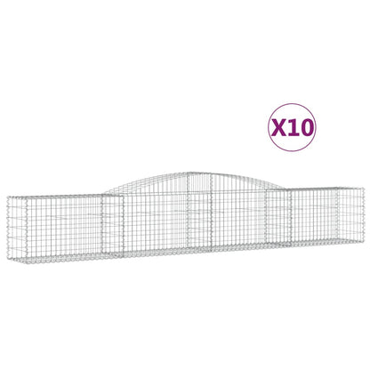 Cestas De Gaviones 10 Uds Forma De Arco Hierro 400x50x60/80 Cm_0