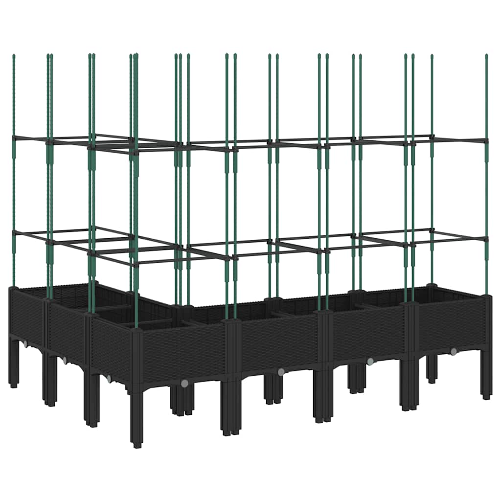 Jardinera Con Enrejado Pp Negro 160x120x142,5 Cm_4