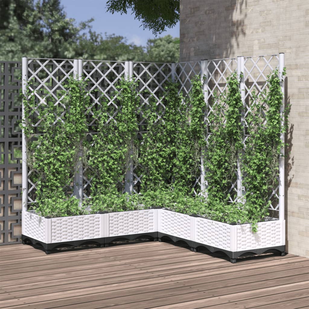 Jardinera Con Enrejado Pp Blanco 120x120x121,5 Cm_1