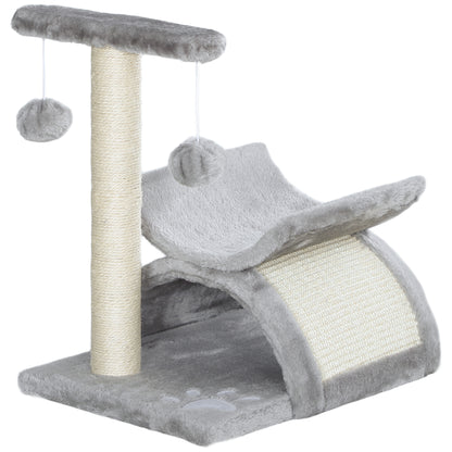 Pawhut Árbol Rascador Para Gatos Pequeños 43 Cm Con Poste Giratorio Con Bolas_0