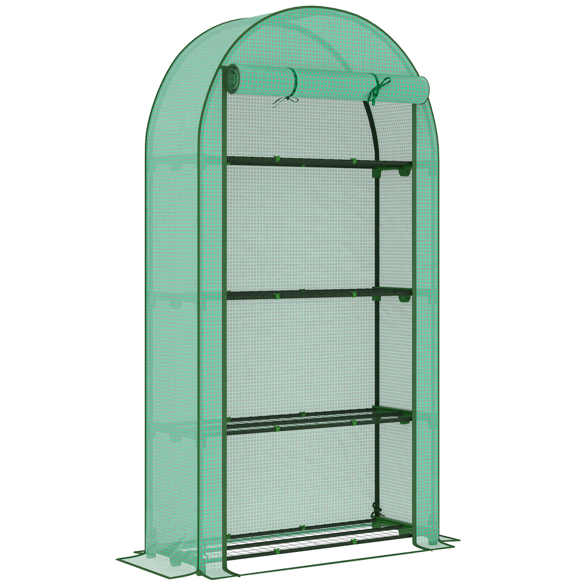 Outsunny Invernadero De Exterior Con 4 Estantes Puerta Enrollable 105x45x160 Cm_0
