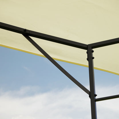 Outsunny Carpa 2,97x2,97x2,6m Cenador Con Acero Y Paravientos Laterales Crema_3