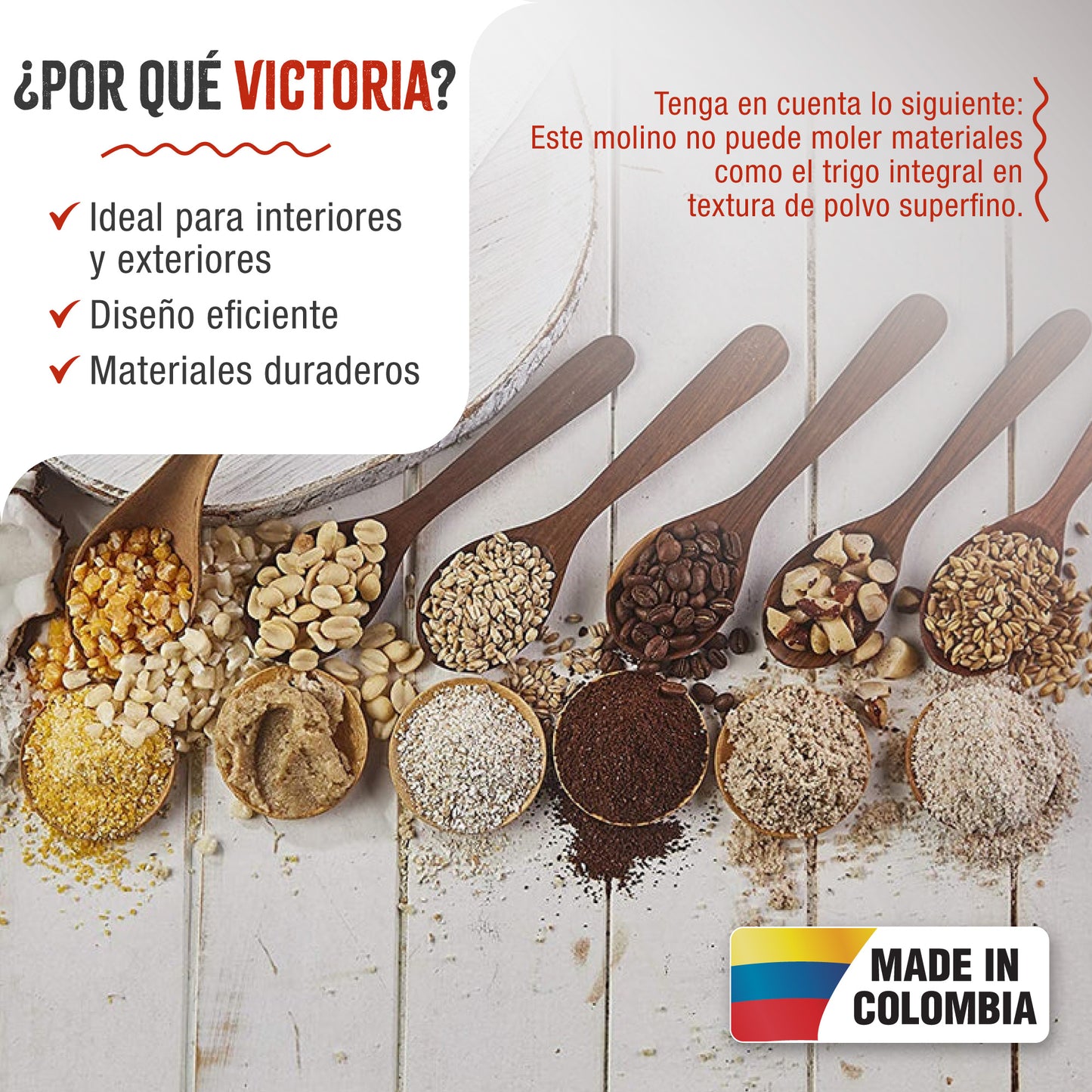 Victoria Molino Cereales Manual Hierro Fundido Para Moler Café, Maíz, Semillas, Grosor Ajustable, 30018, Cromado_1