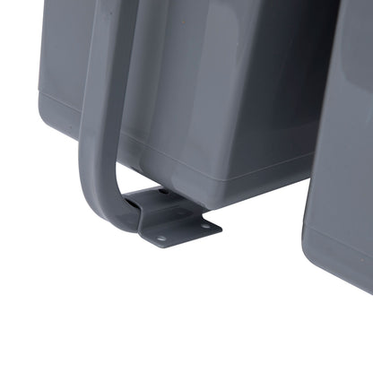 Cubo De Lixo De Reciclagem Homcom Cinza Abs, Plástico Pp, Metal 48x34,2x41,8cm_4