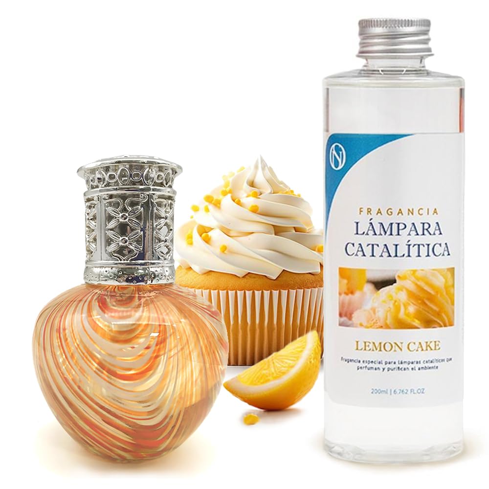 Lámpara Catalítica Orange Waves + Fragancia Lemon Cake 200 Ml - Elimina Malos Olores, Impurezas Y Perfuma_0