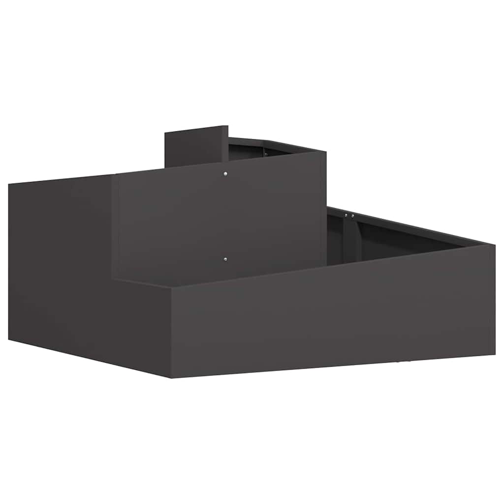 Macetero De Jardín Negro 80 X 80 X 50 Cm Acero Laminado En Frío_0