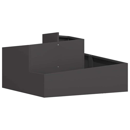 Macetero De Jardín Negro 80 X 80 X 50 Cm Acero Laminado En Frío_0