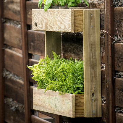Jardinera Vertical Madera Tratada Exterior Stand Line Wall KD 2B Hortalia_4