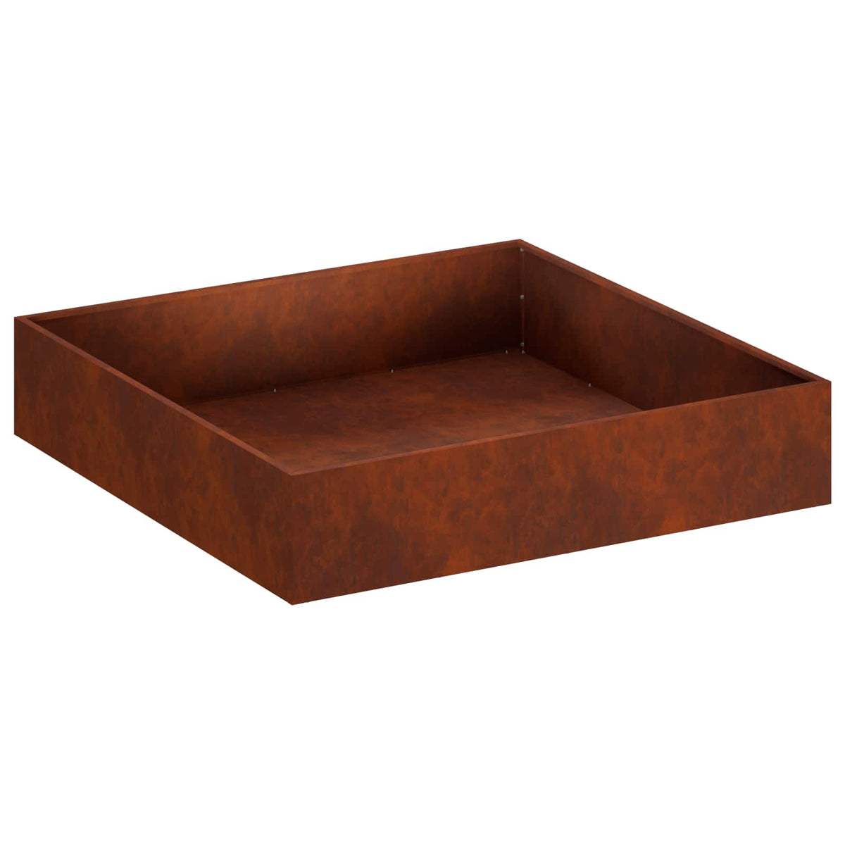 Macetero De Jardín Oxidado 80 X 80 X 20 Cm Acero Oxidado_0