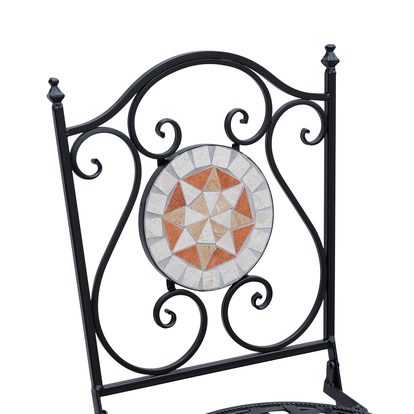 Outsunny Set De 2 Sillas Plegables De Jardín Bistro Silla Asiento Mosaico_3