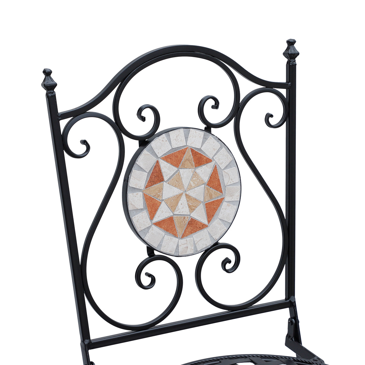 Outsunny Set De 2 Sillas Plegables De Jardín Bistro Silla Asiento Mosaico_3