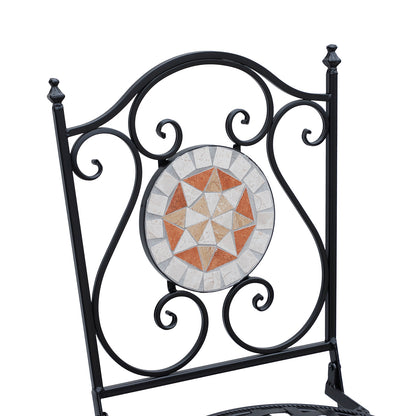 Outsunny Set De 2 Sillas Plegables De Jardín Bistro Silla Asiento Mosaico_3