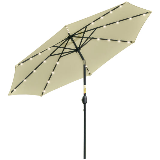 Sombrilla De Jardín Outsunny Acero, Poliéster Beige 265x265x233 Cm_0