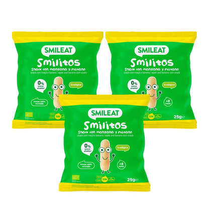Pack 3x Smilitos de Manzana y Plátano Smileat  25g