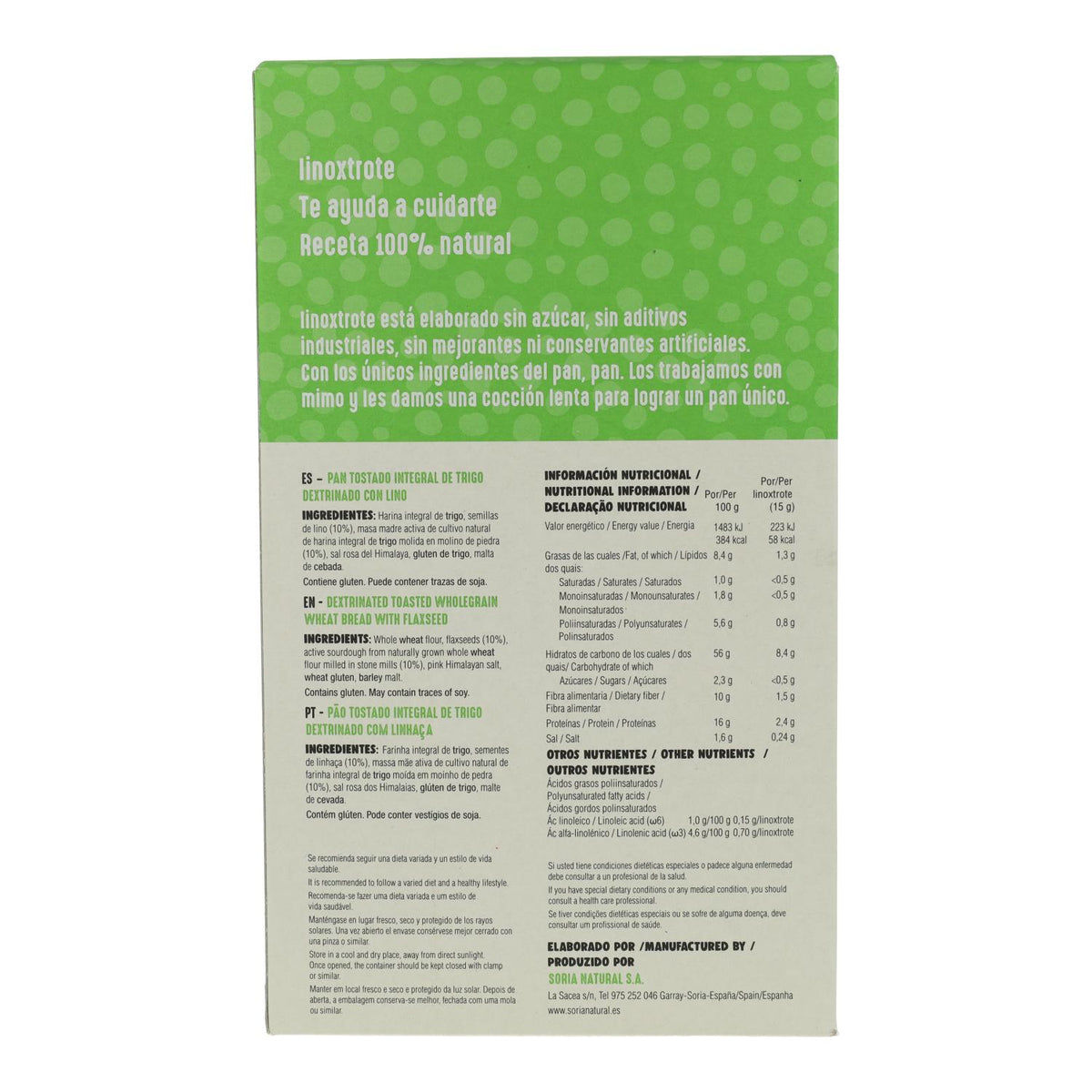 Pan Linoxtrote Integral Soria Natural 300 g