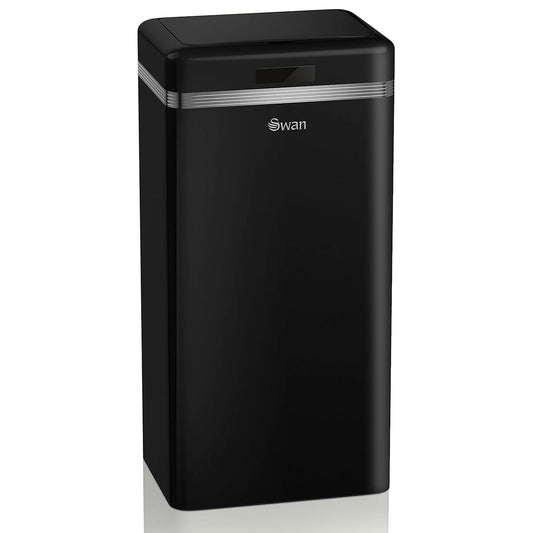 Swan Cubo De Basura Cocina Automático, Sensor De Movimiento, 45l, Metálico, Papelera Reciclaje, Swka4500bneu, Negro_0