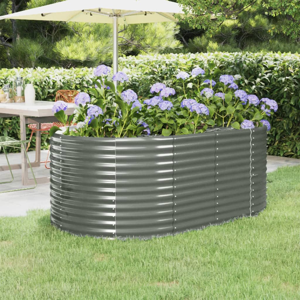 Jardinera Arriate Acero Galvanizado Gris 175x100x68 Cm_1