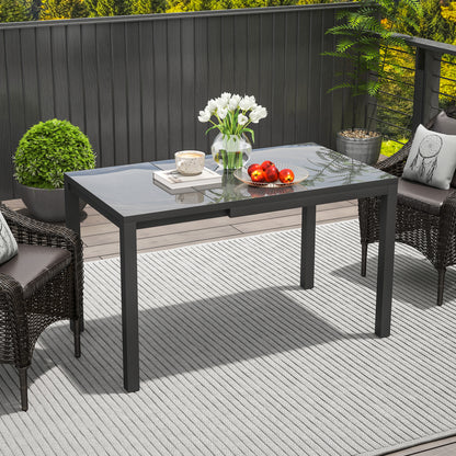 Outsunny Mesa De Jardín Extensible 85-125 Cm Con Borde De Aluminio Gris Oscuro_1