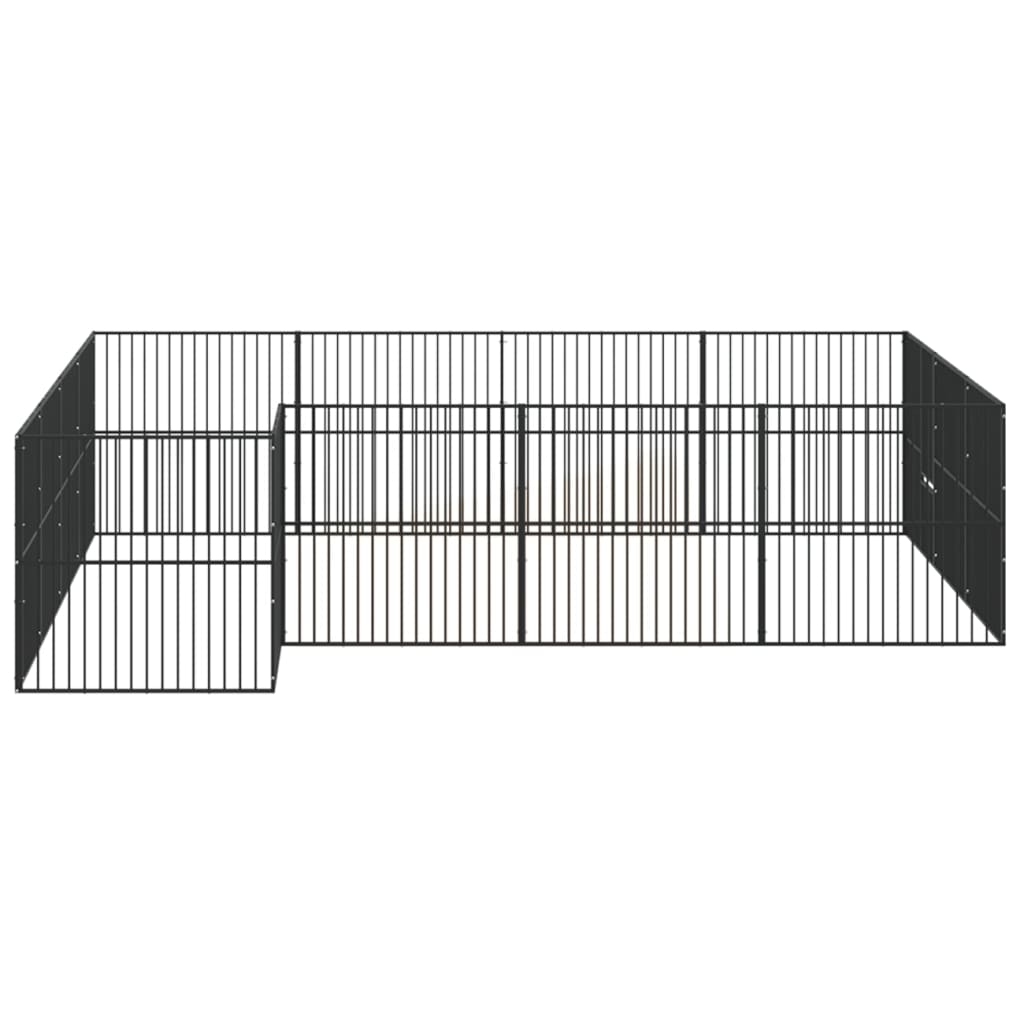 Corralito Para Perros Con 16 Paneles Acero Galvanizado Negro_4