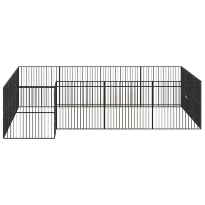 Corralito Para Perros Con 16 Paneles Acero Galvanizado Negro_4