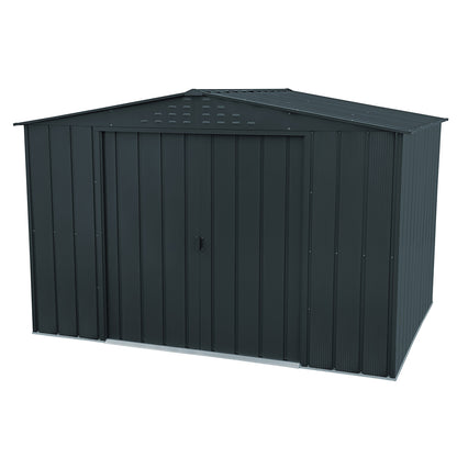 Caseta Cobertizo Colossus 10×8 Metal Gris Antracita_0